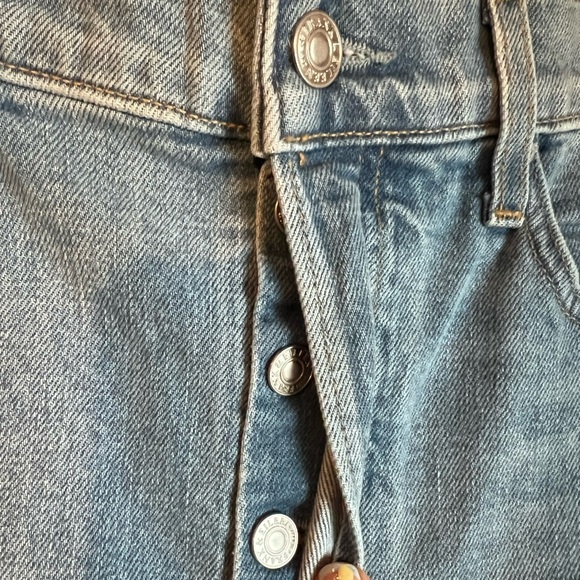 Frank & Eileen Monaghan Blue Denim Raw Hem Straight Leg Hi Rise Jeans Size 31 - Picture 5 of 14